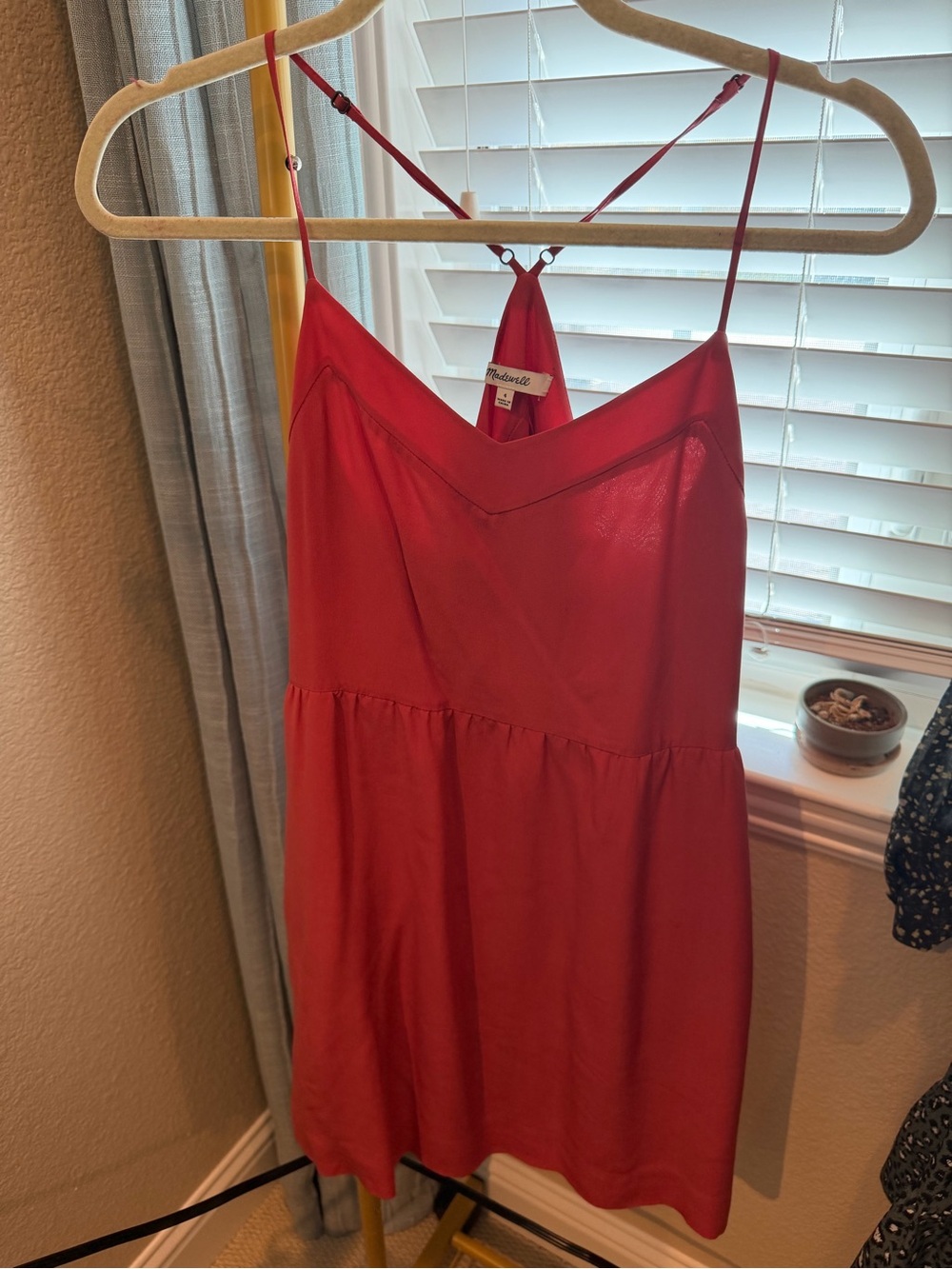 Madewell Red Spaghetti-Strap Mini Dress